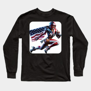 American Woman NFL Football Player #7 Long Sleeve T-Shirt